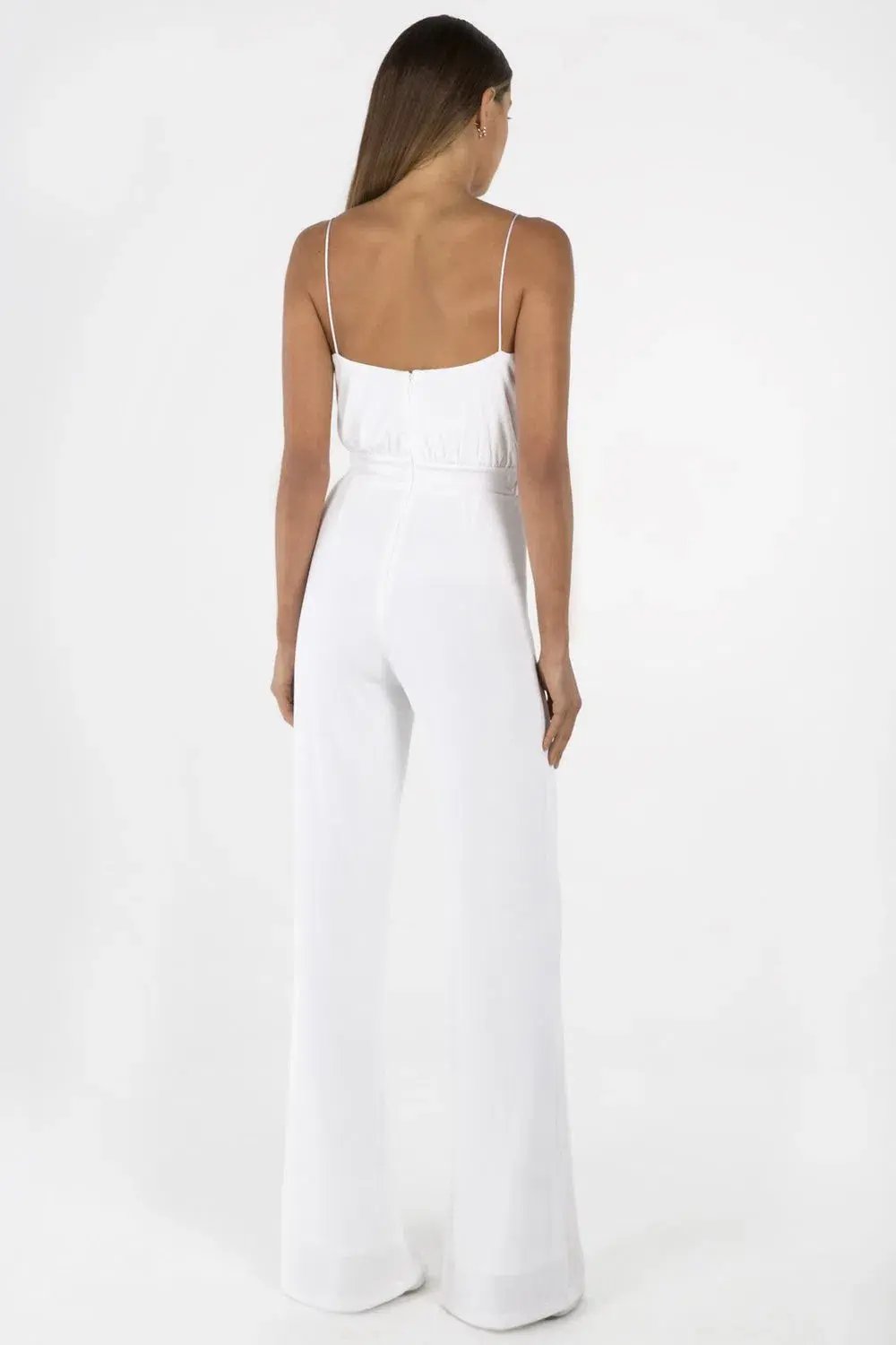 MISHA Moyra Slinky Jumpsuit Ivory White Size 12 photo 2