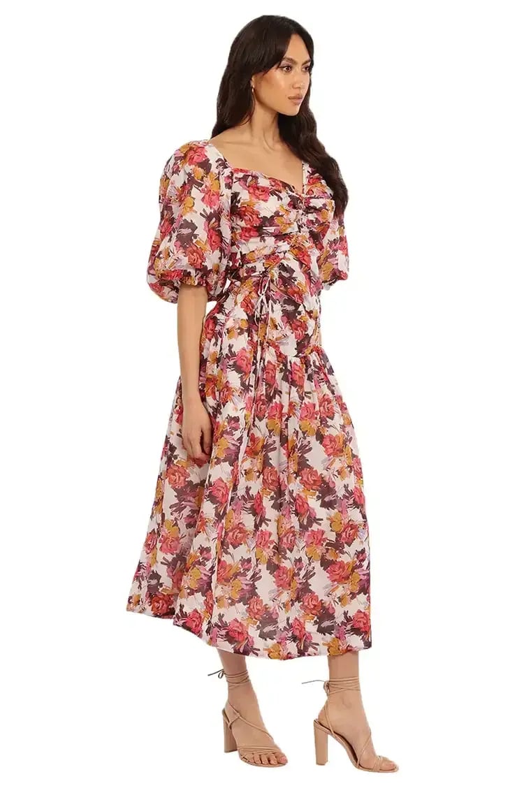 Nicholas Wren Midi Dress in Darlington Grey Floral Size 16 photo 2