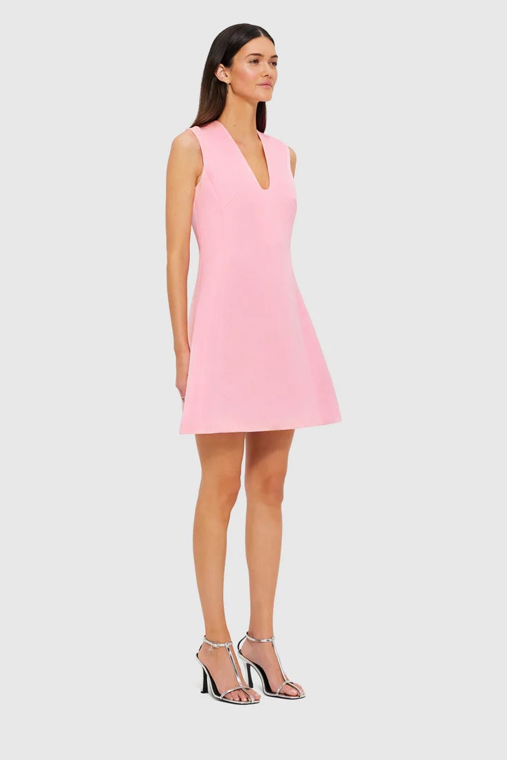 LEO LIN BRIANA V NECK MINI DRESS - FLAMINGO photo 3