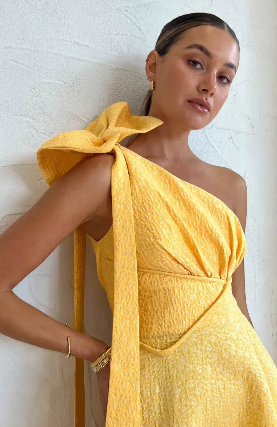 Rachel Gilbert Emiliano Dress in Lemondrop Yellow Size AU 12 photo 4