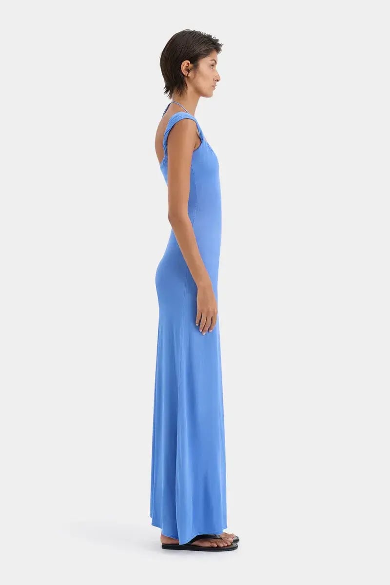Sir The Label Valejo Halter Dress Blue Size 6 photo 4
