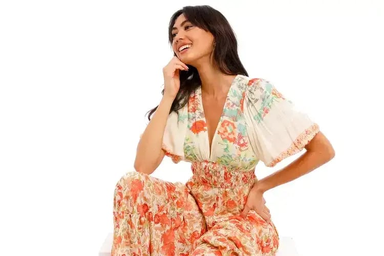 Hemant & Nandita Nova Midi Dress in Floral Size 10 photo 4
