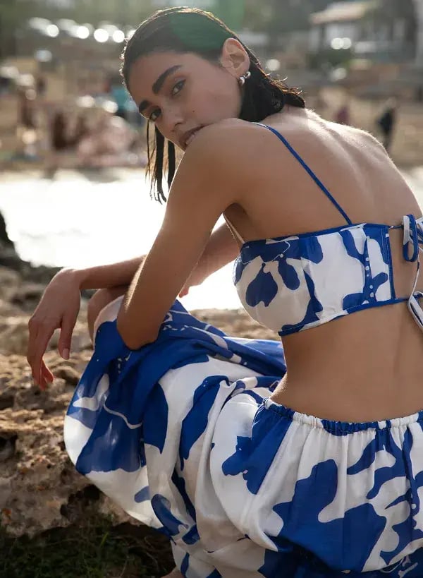 Sir the Label Vivi Crop and Skirt Set Merce Abstract Print Size 6 photo 5
