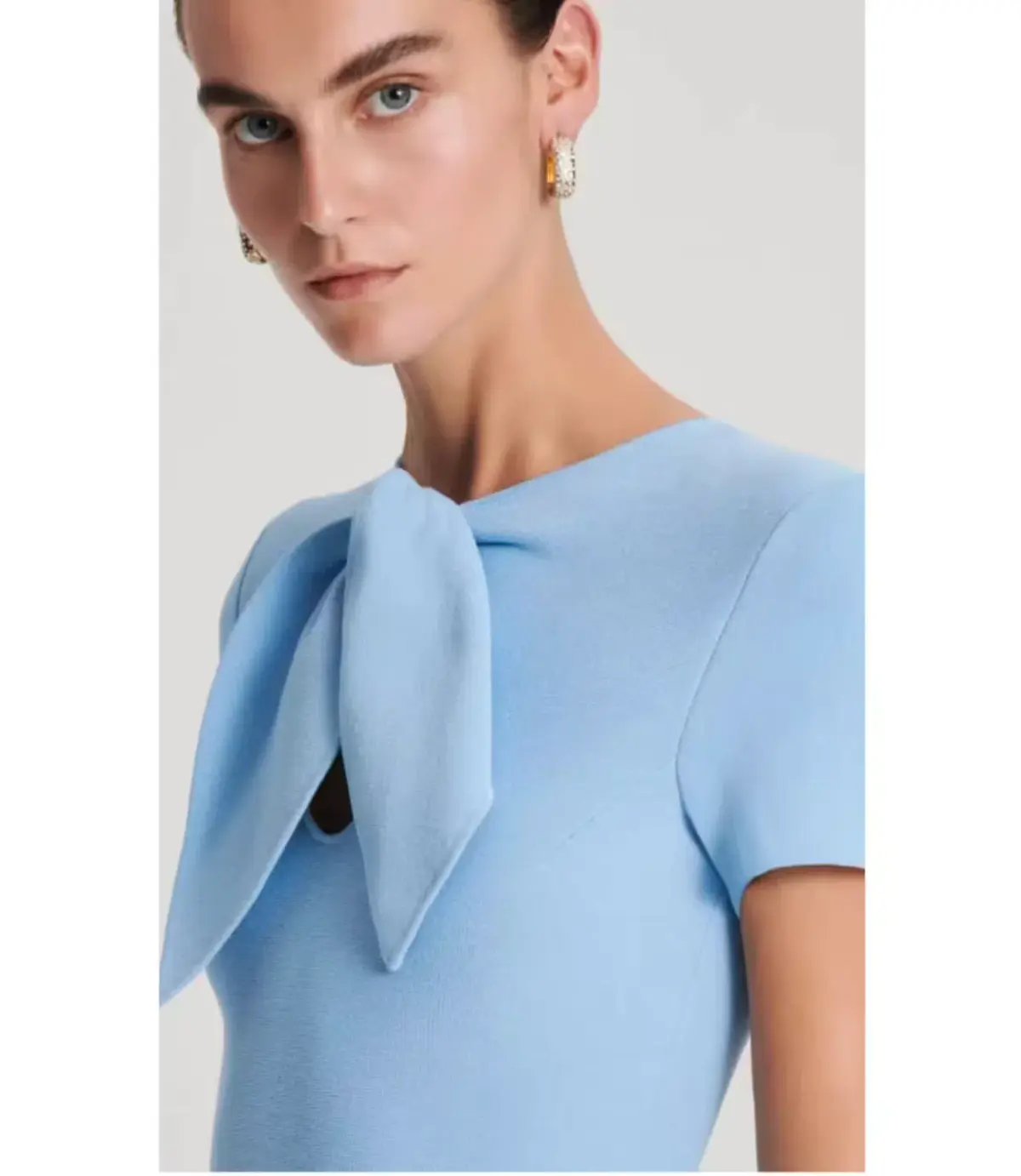Scanlan Theodore Crepe Knit Cravat Dress in Riviera Size S / AU 8 photo 2