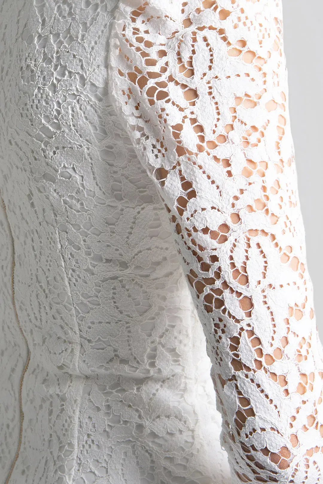 Rebecca Vallance Le Saint Ruched Lace Dress White Size 8 photo 3