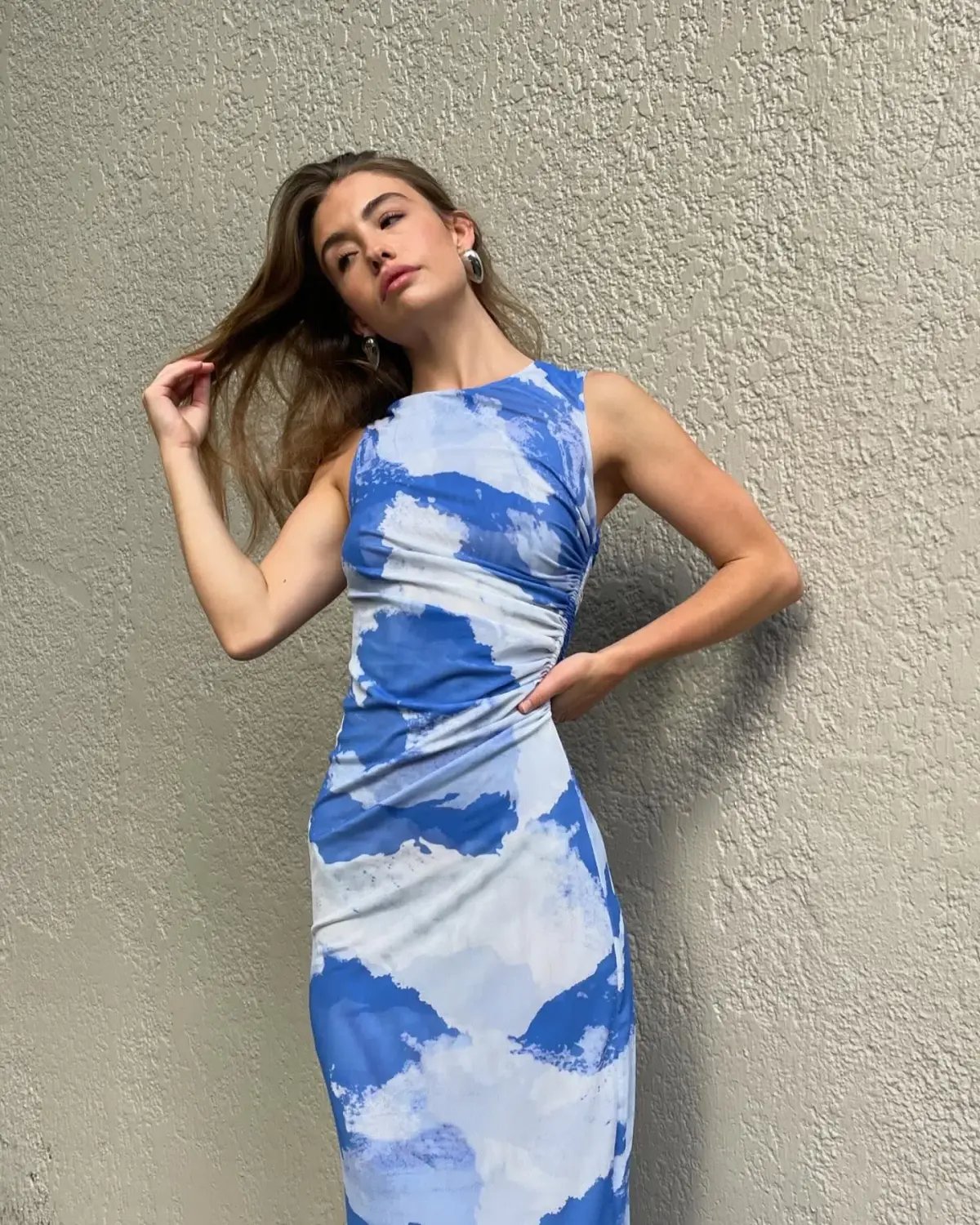 Scanlan Theodore Italian Cloud Print Dress Blue  Size 6 photo 2