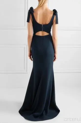 Rebecca Vallance Breakers Cutout Crepe Maxi Dress Navy Size AU 6 photo 2