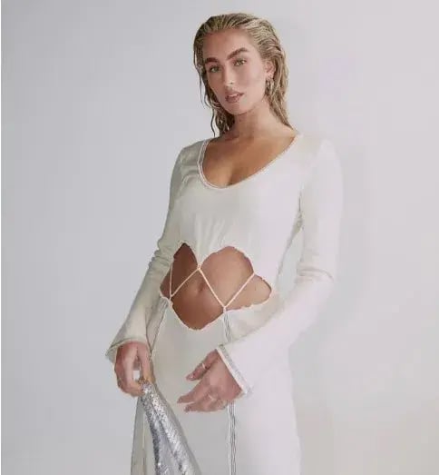 Bec & Bridge Naomi Long Sleeve Cut Out Dress in Ecru Size 8 photo 10