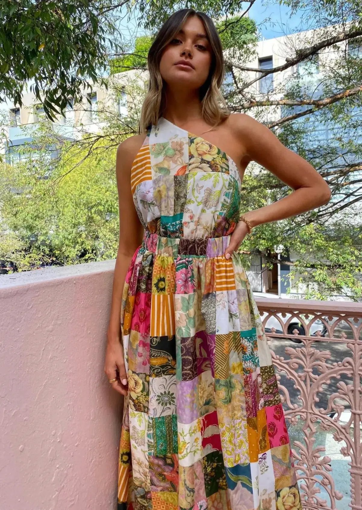 Alemais Hattie One Shoulder Midi Dress Print Size 8 photo 5