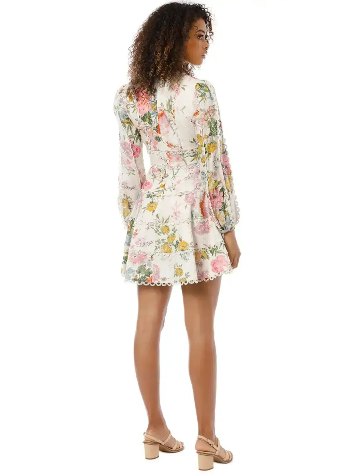 Zimmermann Heathers Flounce Short Dress Floral Print Size 1 / AU 10 photo 3