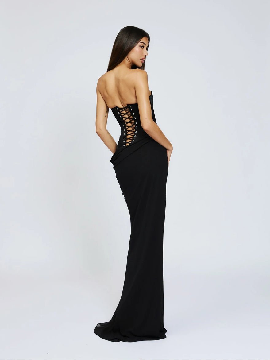 Cherie Attire Clara Maxi Dress in Black photo 4