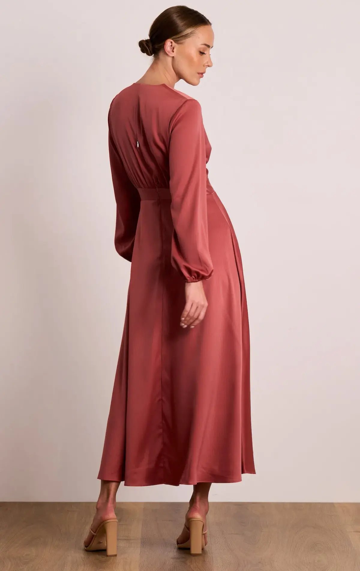 Pasduchas Florence Tie Midi Dress in Rose Size 8 photo 3