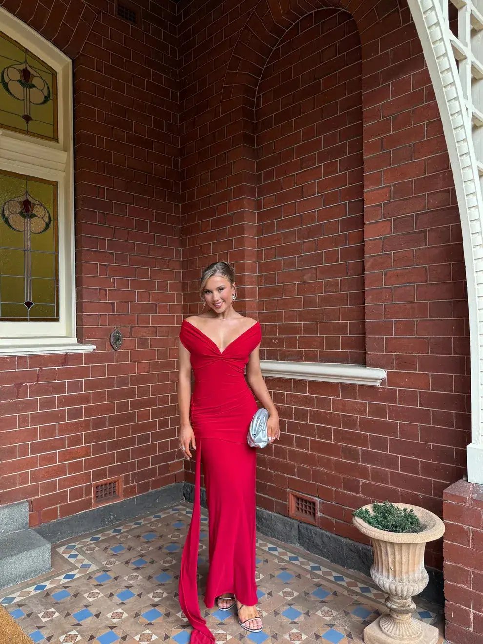 Deconduarte Ivana Jersey Maxi Dress in Pure Red Size XS / AU 8 photo 4