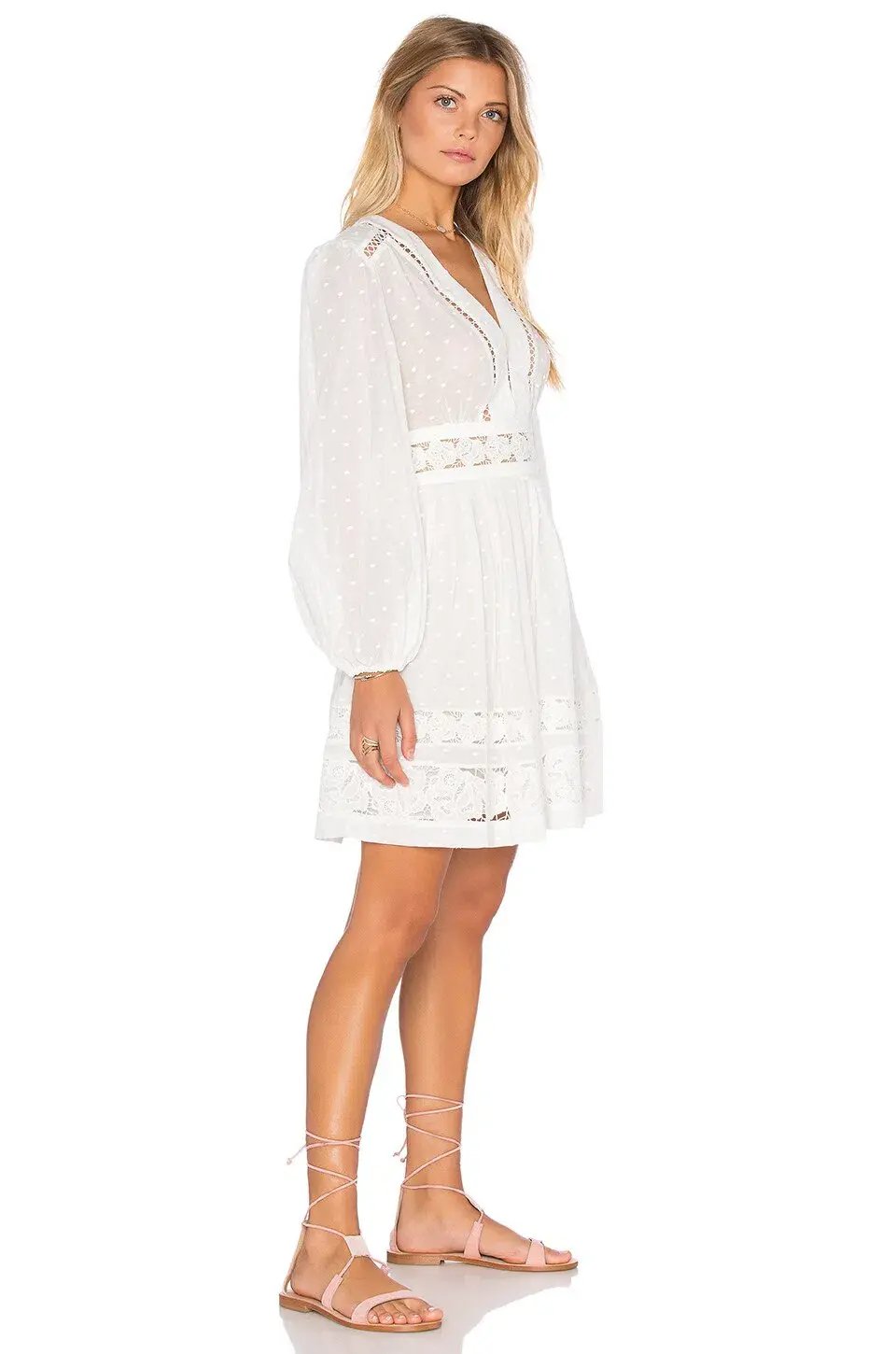 Zimmermann Realm Embroidered Panel Dress White Size 8 photo 3