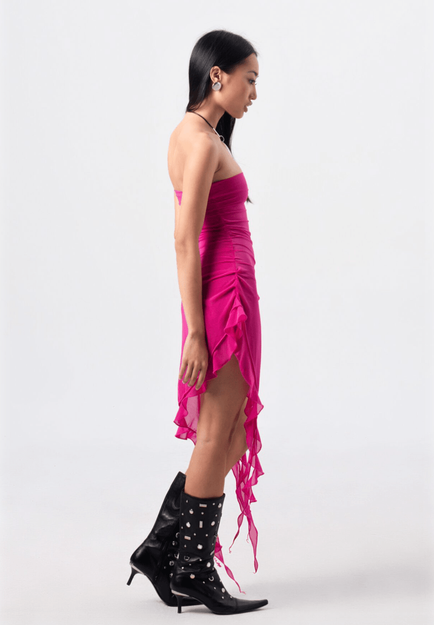 Fanci Club Crime Dress in Hot Pink photo 4