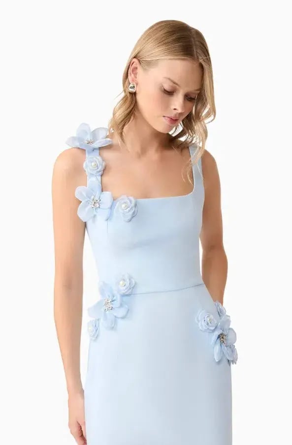 Elliatt Chantelle 3D Midi Dress In Blue Size 8/S photo 3