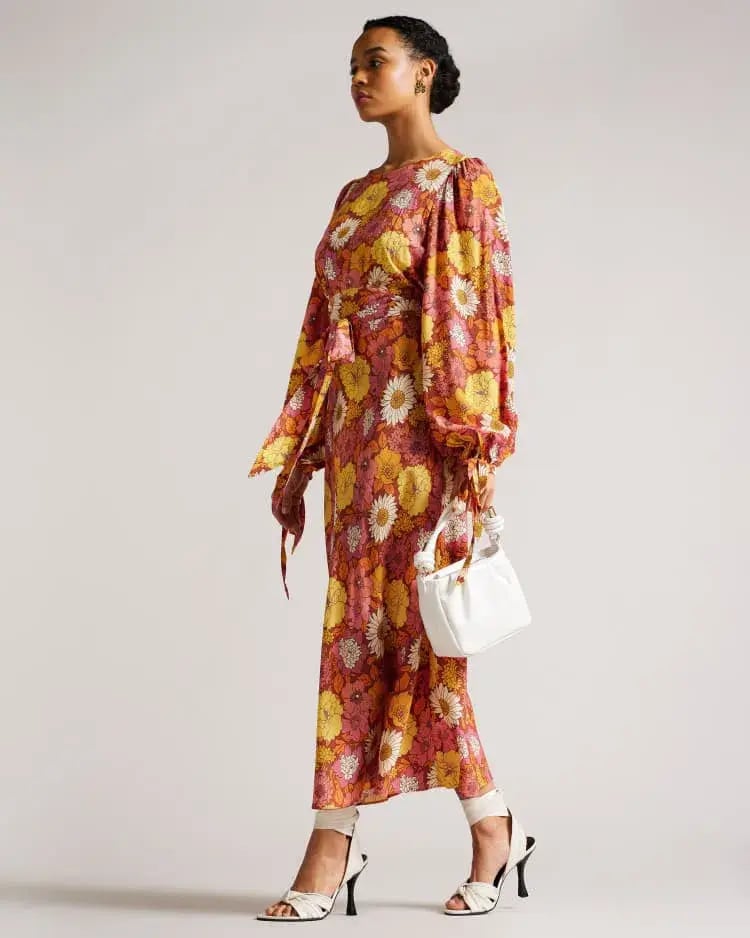 Ted Baker Lelyah Floral Blouson Maxi Dress Multi Size 8 photo 4