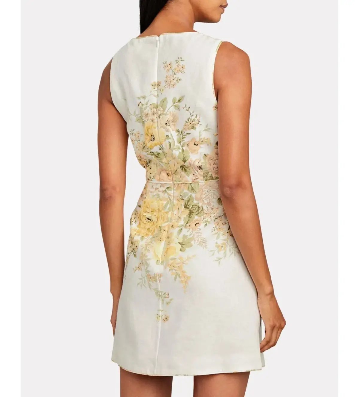 Zimmermann Amelie Cut Out Mini Dress Ivory Garden Floral Size 1 AU 10 photo 3