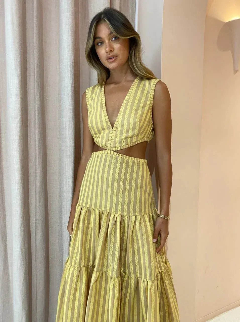 Bec & Bridge Liliana Maxi Dress Stripe Size 12 photo 2