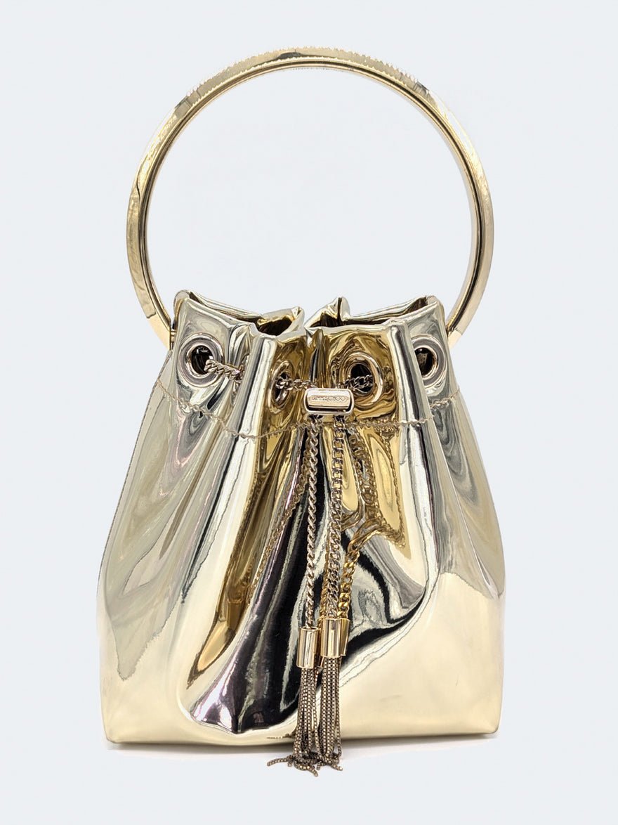 Jimmy Choo Bon Bon Gold Leather Handbag photo 4