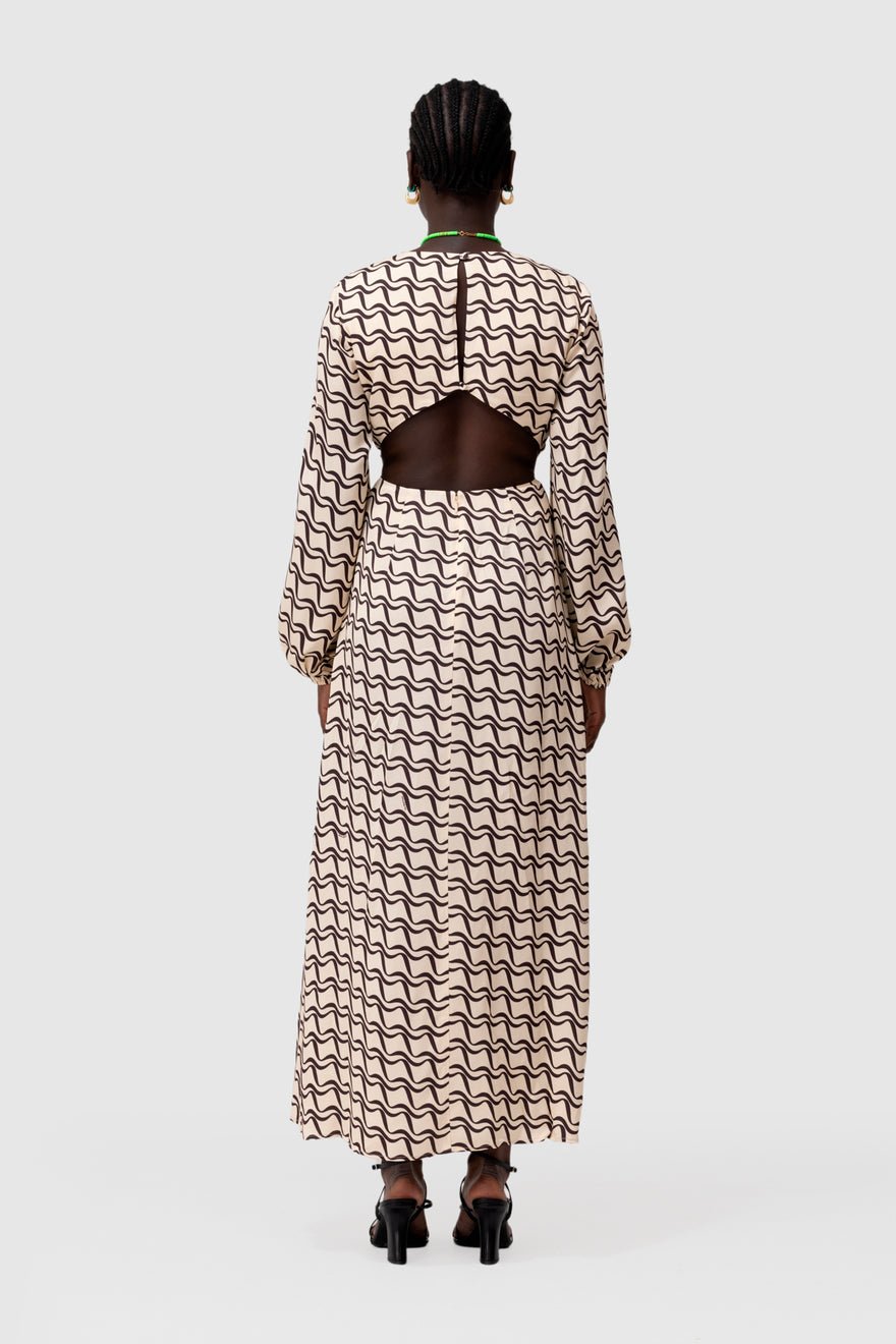 The Wolf Gang Marrakesh Cut Out Dress, Black Wave photo 3