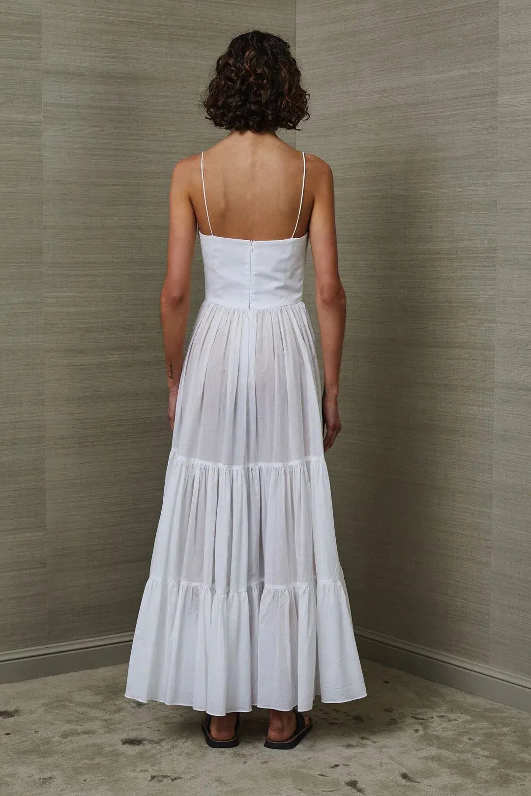 Bec and Bridge Miami Palm Tiered Maxi Dress in White Size 6 photo 4