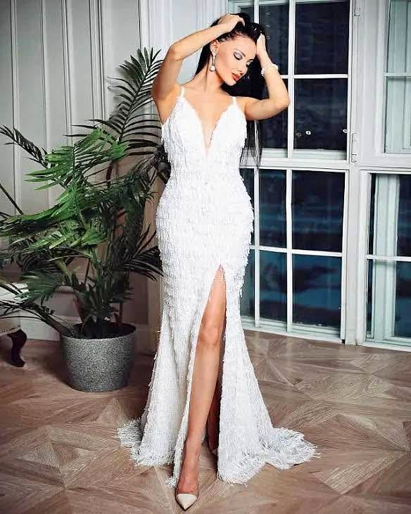 Hire J’Adore White Formal beaded/sequined gown photo 2