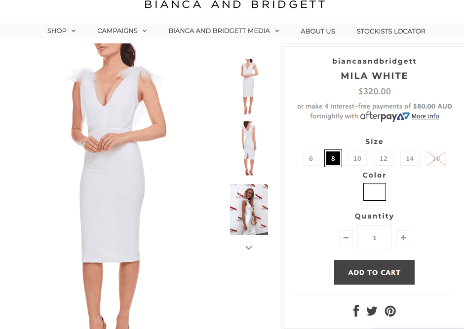 Bianca & Bridgett Mila White Dress Size 8 photo 3