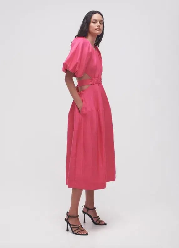 Aje Mimosa Cutout Midi Dress Hot Pink Size 16 photo 2
