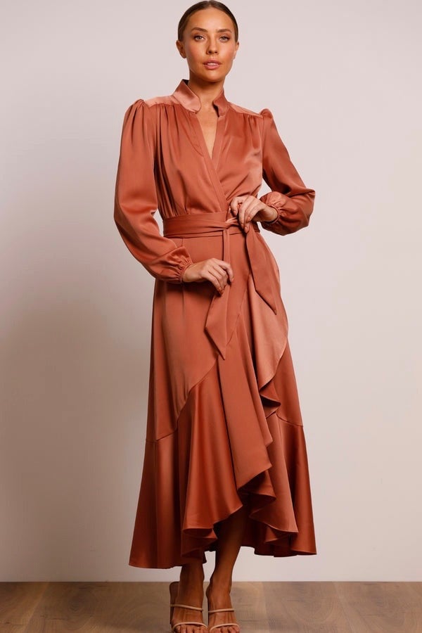 PASDUCHAS PINNACLE SLEEVE MIDI DRESS - CINNAMON photo 5
