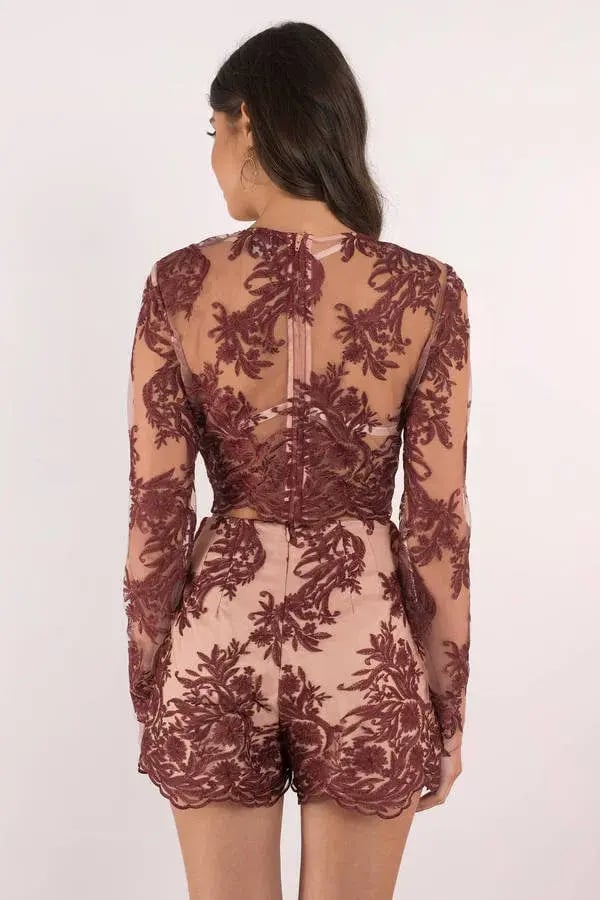 Finders Keepers Spectral Berry Lace Set Brown Size M/Au 10 photo 4