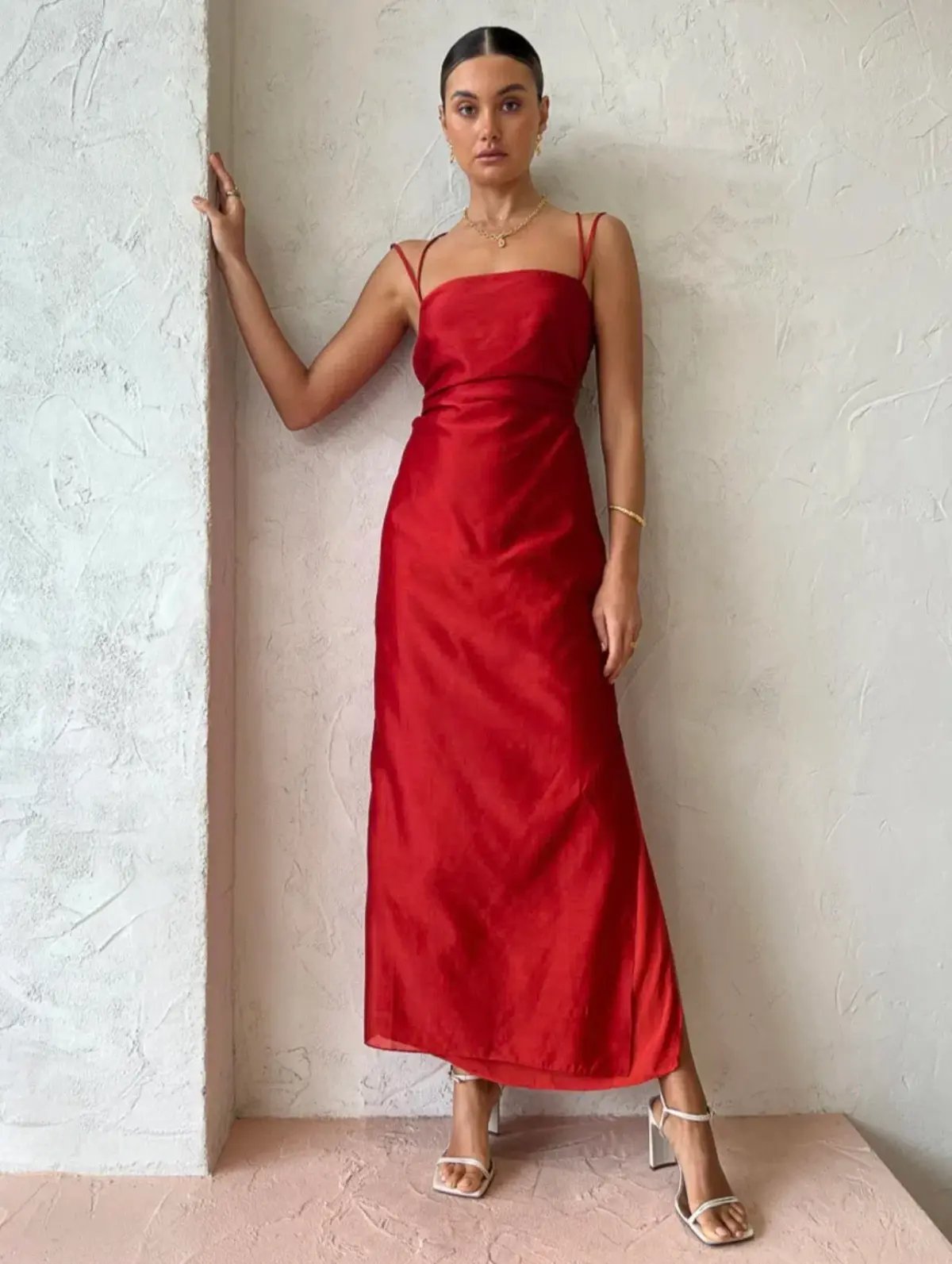 Sir the Label Lucelia Cut Out Midi Dress Red Size 10 photo 2