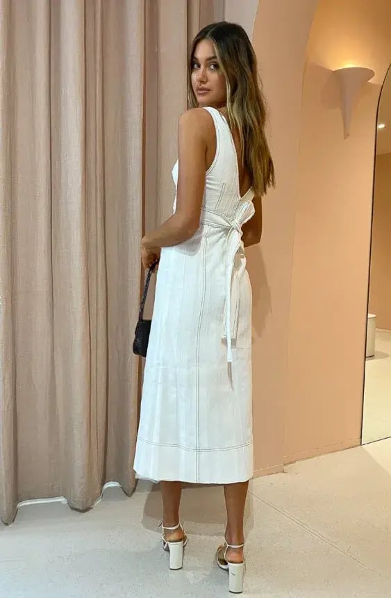Acler Brooklake Midi Dress White Size 6 photo 3