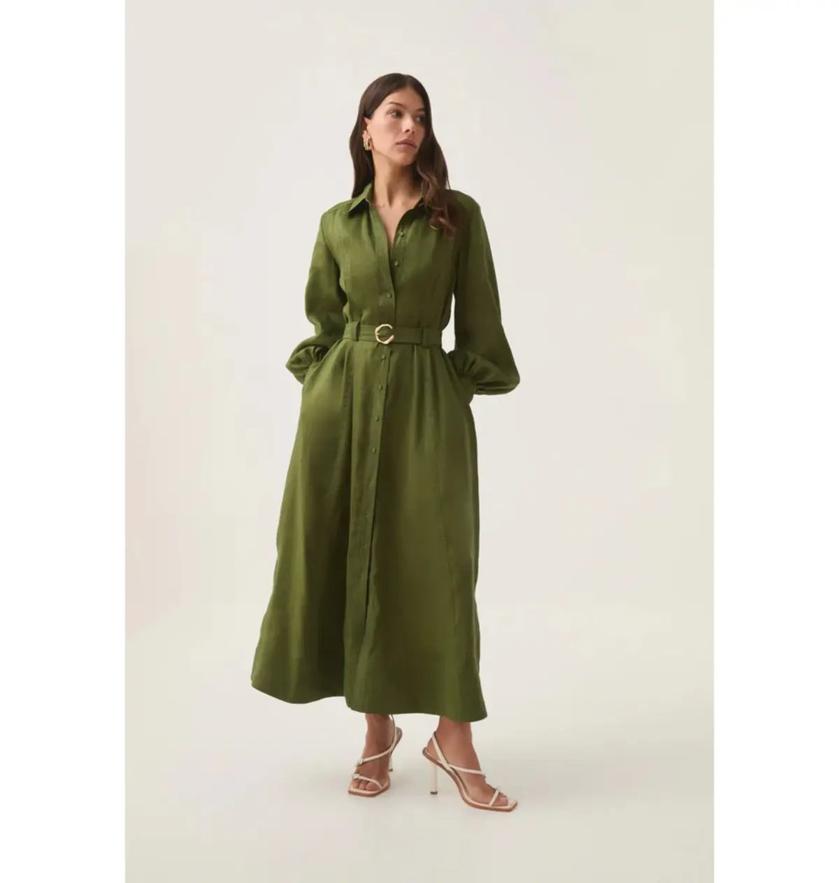 Aje Enchanter Scarf Midi Dress in Fern Green Size AU 12 photo 2