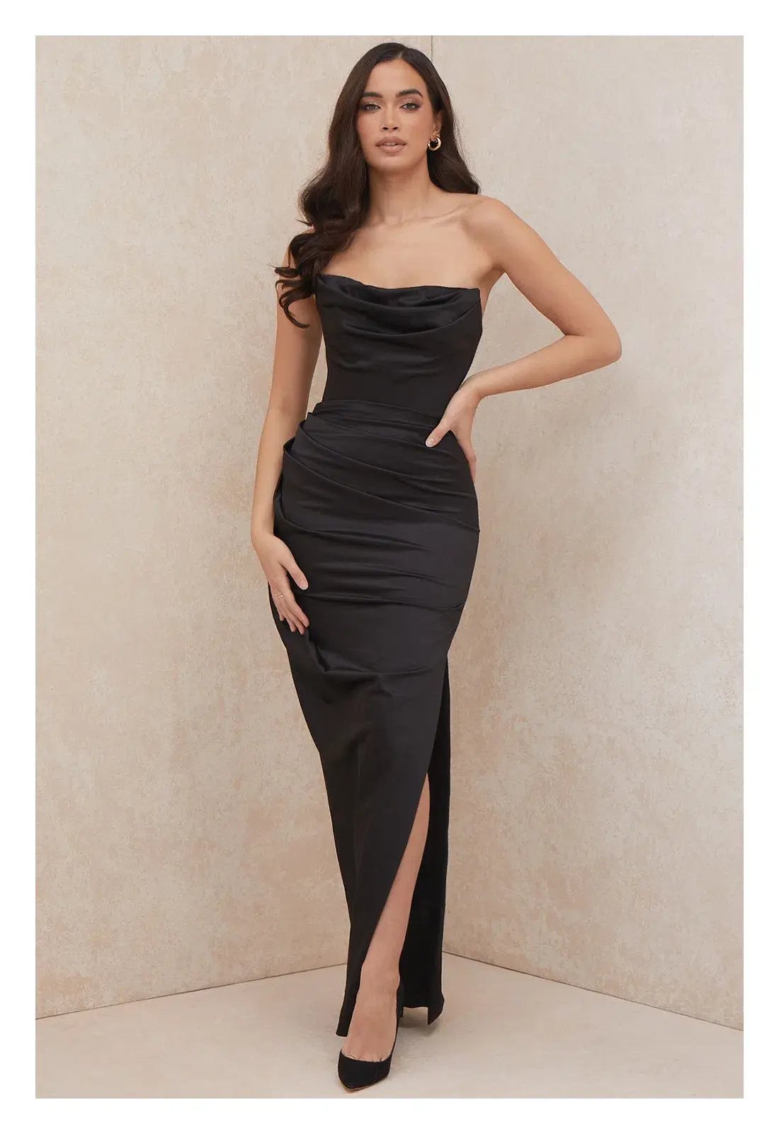 House of CB Adrienne Strapless Maxi Dress Black Size 6 photo 2