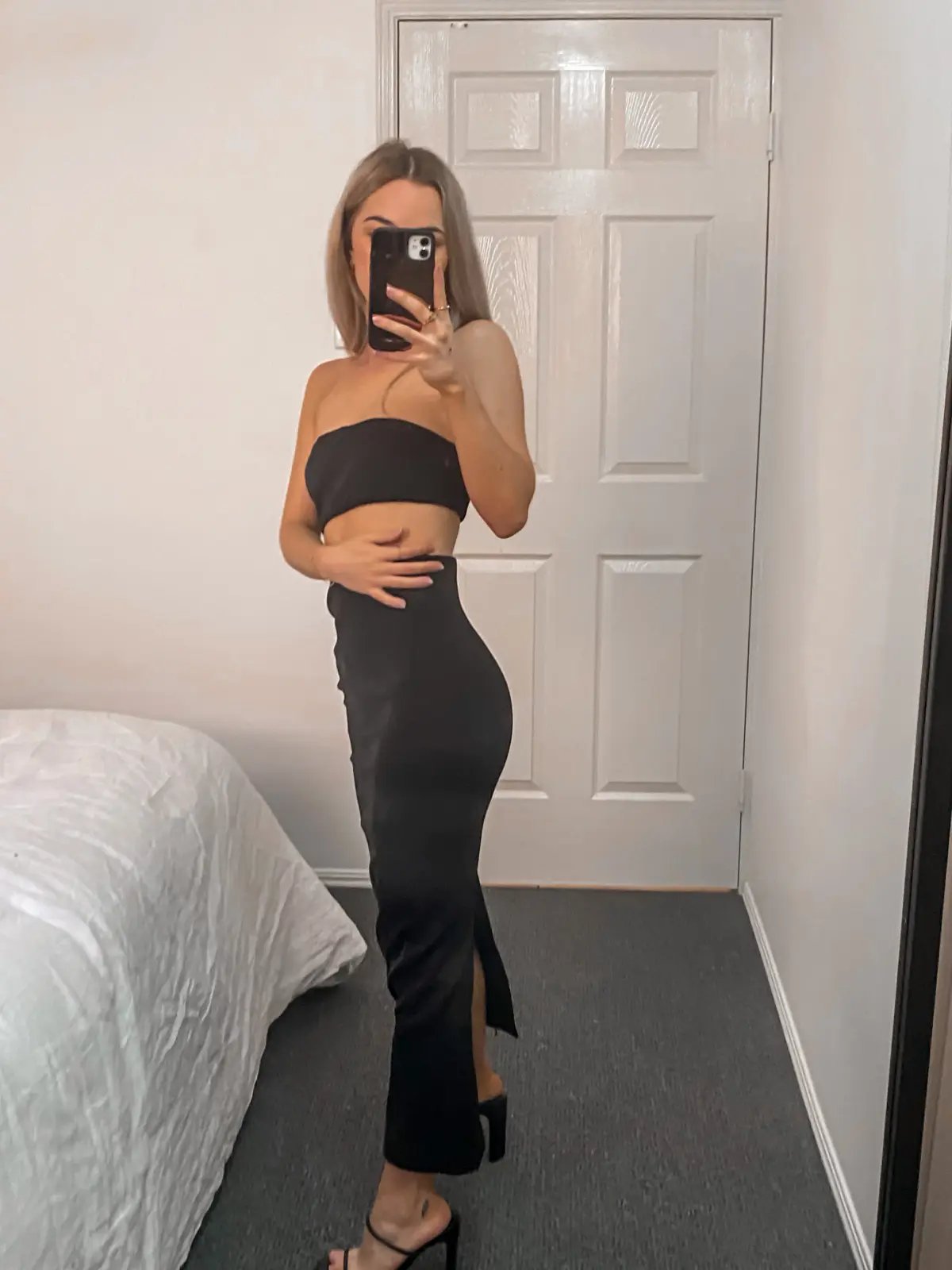 Meshki Diana Cut Out Black Maxi Dress Black Size 6 photo 5