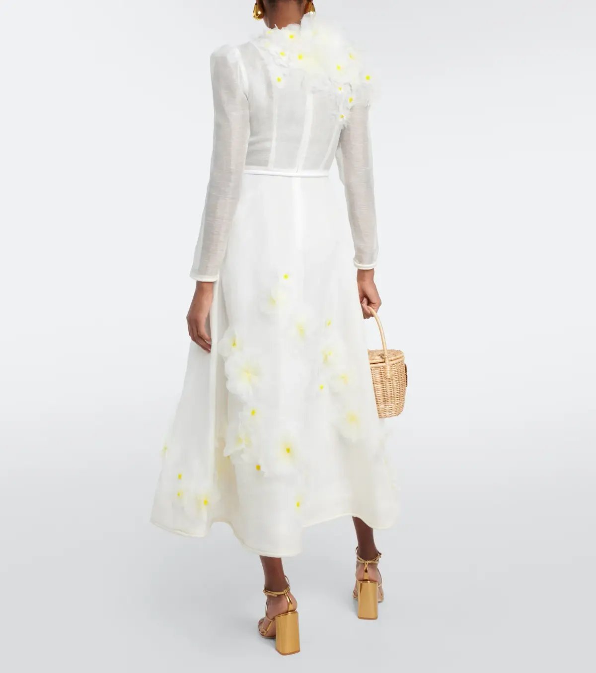 Zimmermann Matchmaker Daisy Midi Dress Ivory Size 2 / AU 12 photo 2