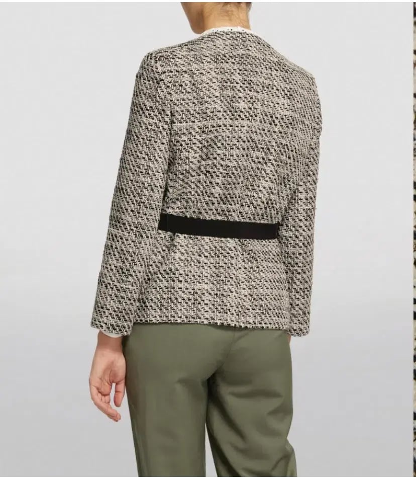 Maje Contrasting Tweed style jacket pink size 38 photo 2