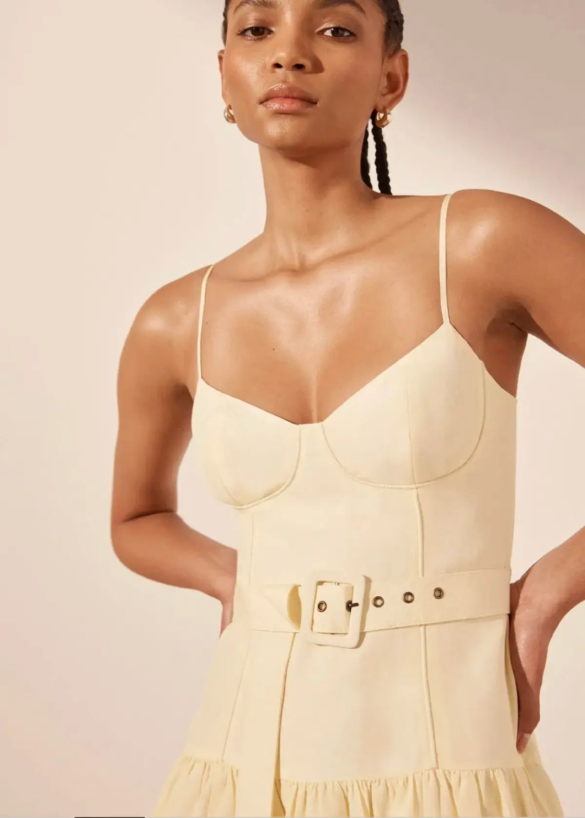 Shona Joy Limon Panelled Bustier Maxi Dress Yellow Size 10 photo 2