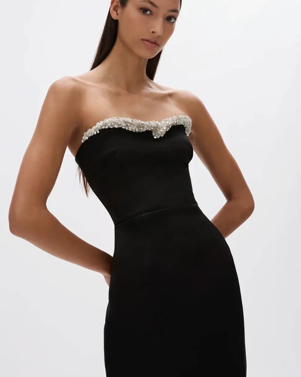 Rachel Gilbert Lorna Dress Gown Midi Black Size 0 / AU 6 photo 2