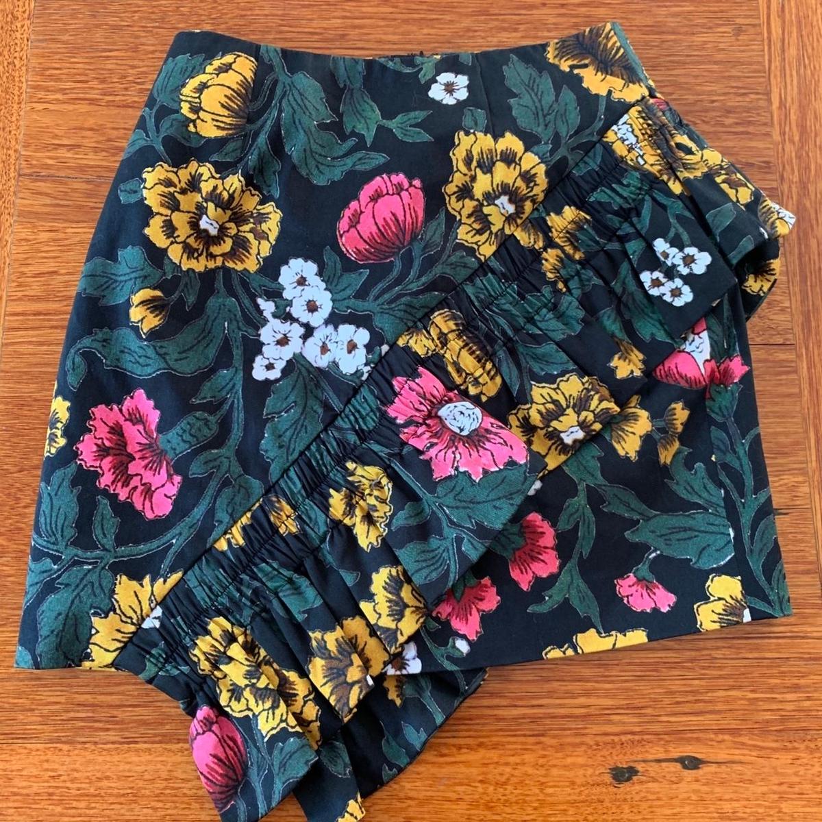 C/Meo Collective Another Lover Mini Skirt Marigold Print Size XXS photo 2