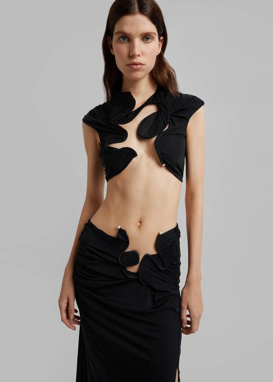 Christopher Esber Venus Crop Top in Black photo 3