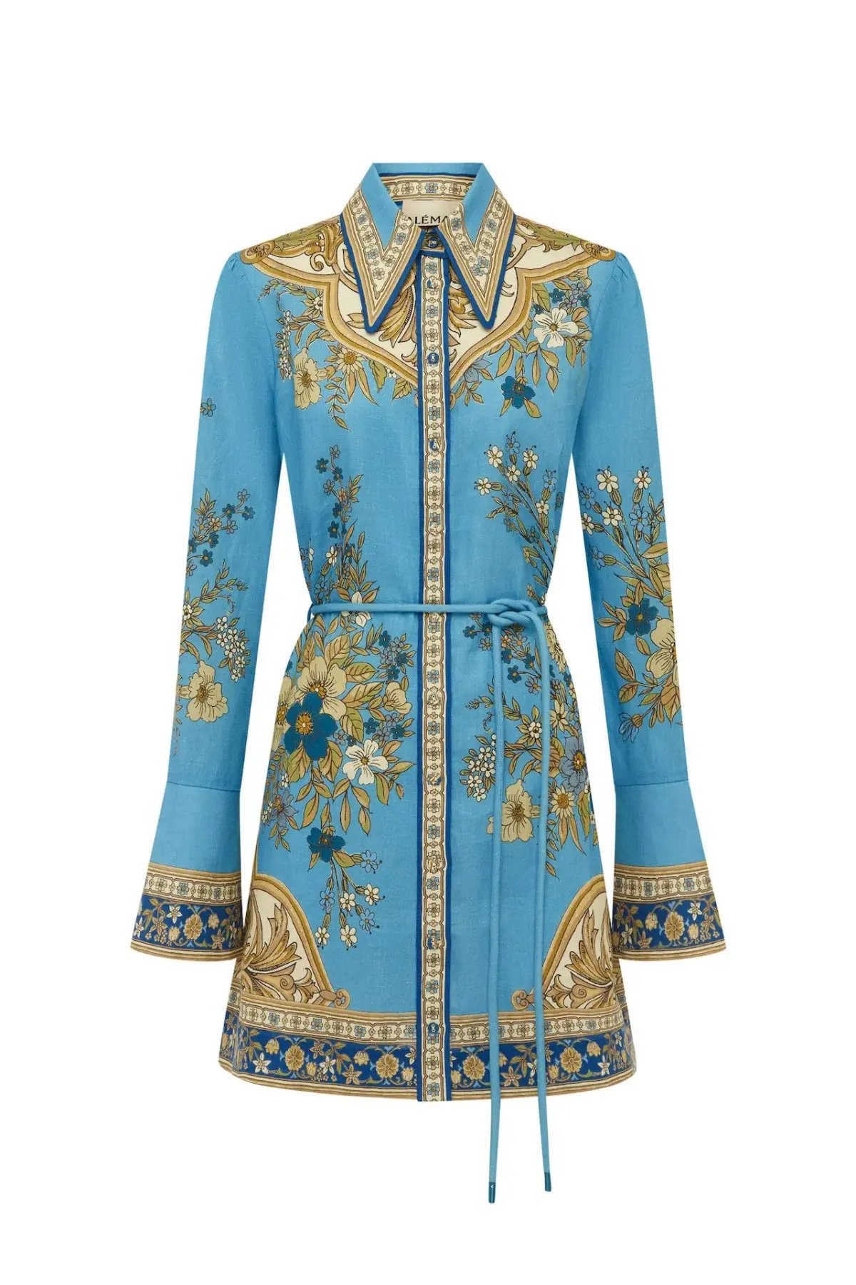 Alemais Cassie Mini Dress Blue Floral Size 12 photo 5