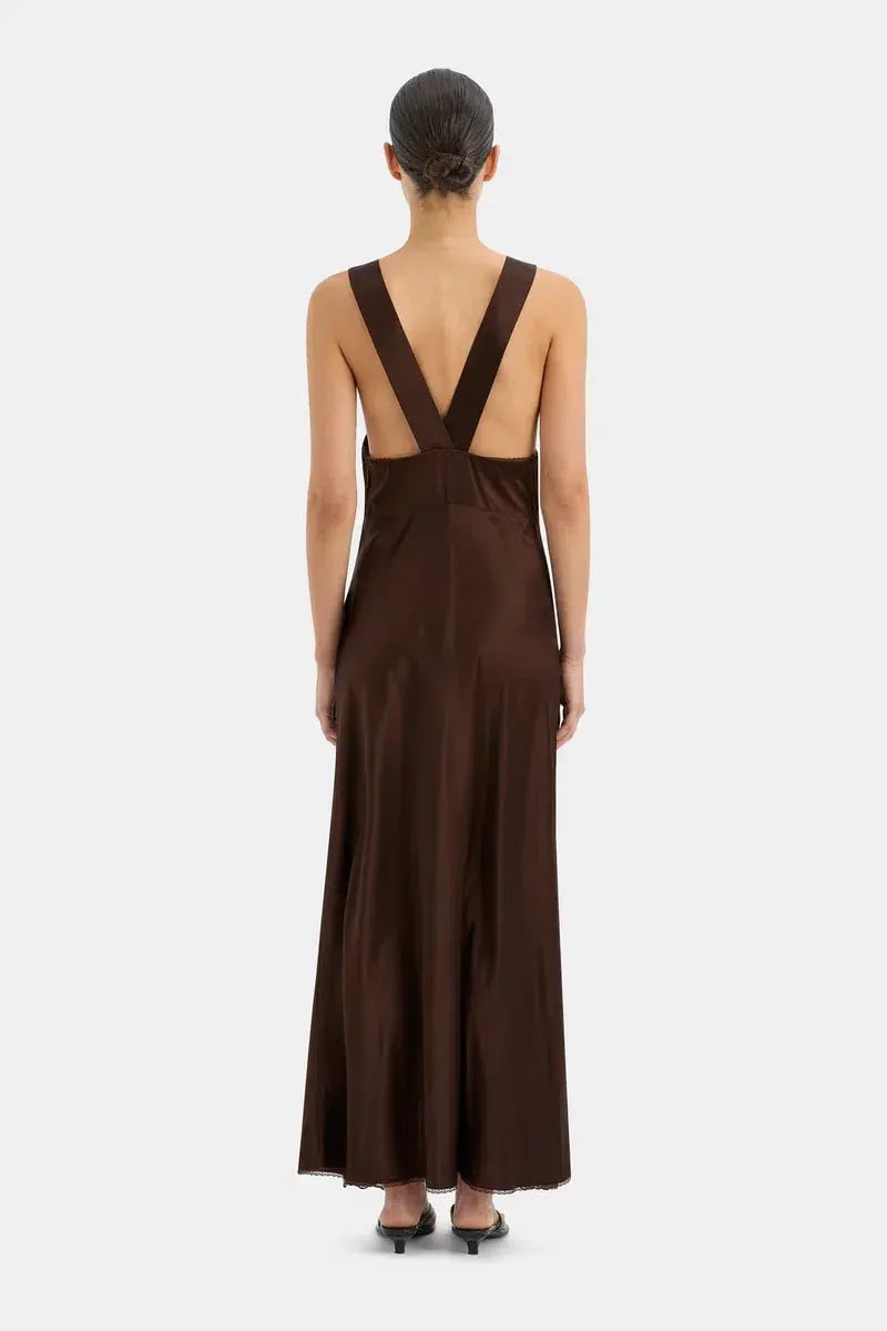 Sir the Label Aries Cut Out Gown Chocolate Brown Size 10/M photo 3