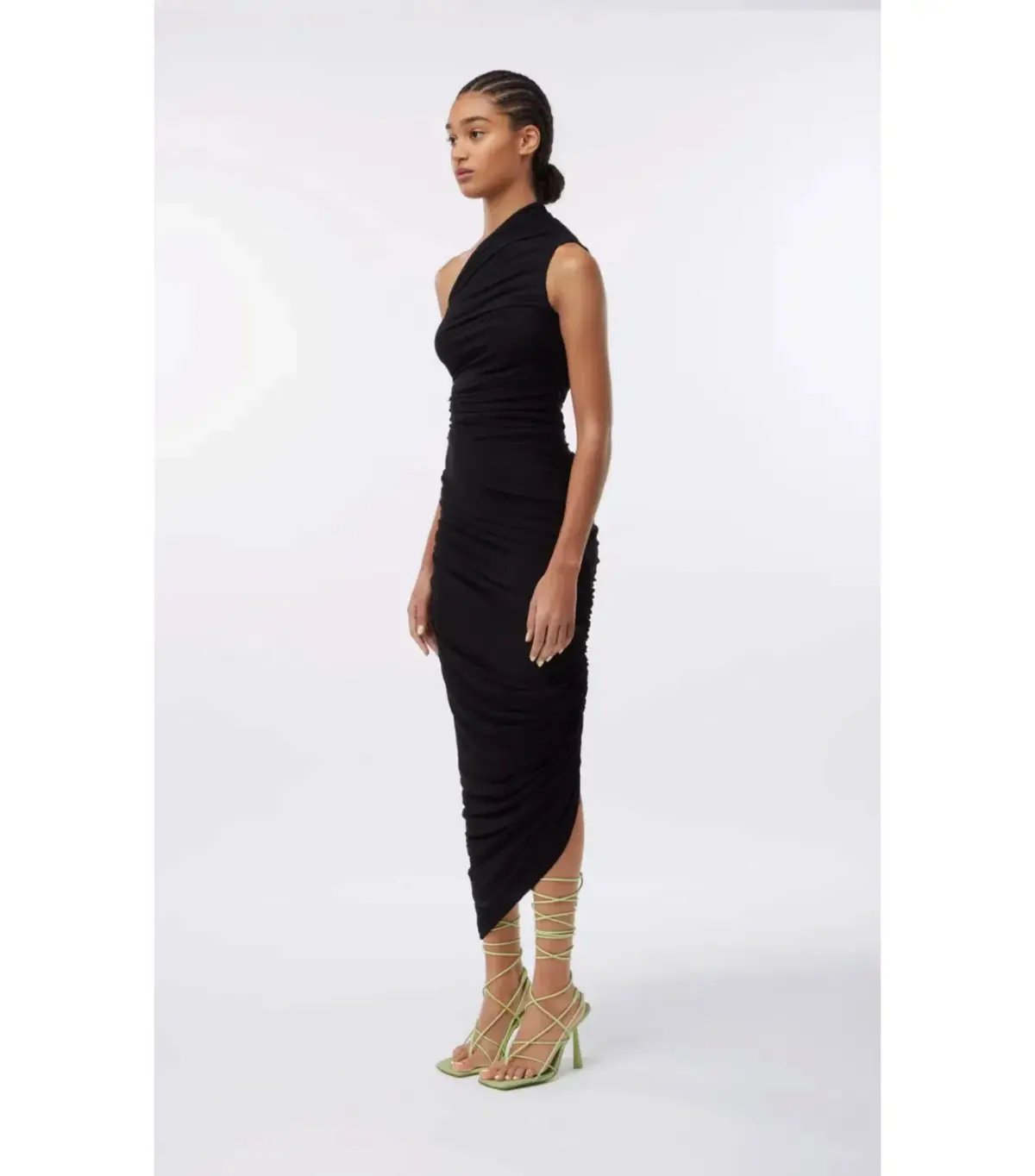 Gauge81 Ira One Shoulder Draped Jersey Dress Black Size AU 6 photo 3