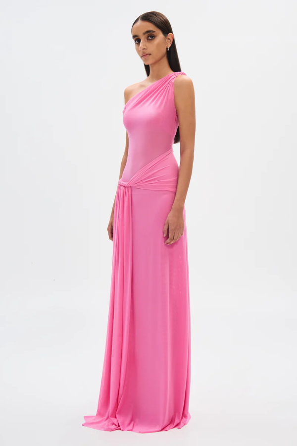 MISHA SISAL MESH MAXI DRESS - ORCHID PINK photo 2