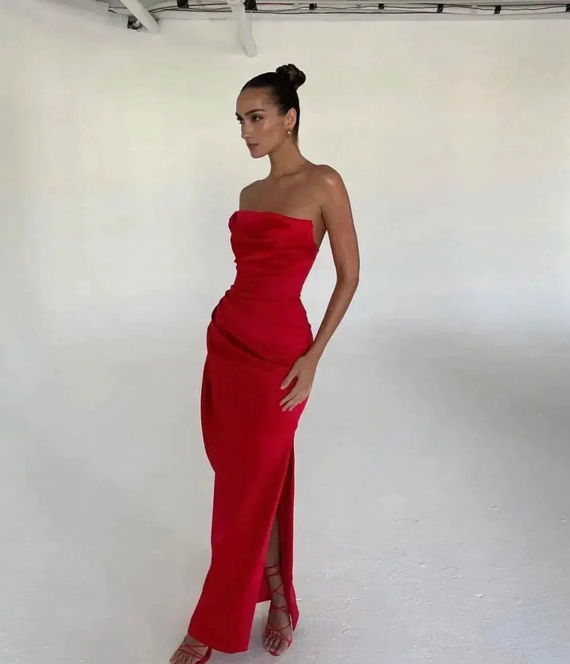 House Of CB Adrienne Strapless Corset Dress Red Size S/AU 8 photo 4