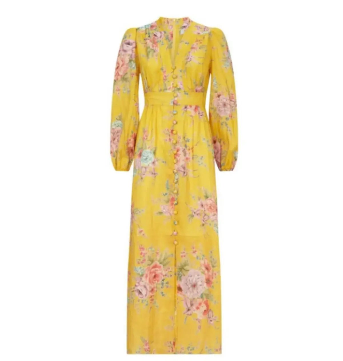 Zimmermann Zinnia Floral Maxi Dress Yellow Size 2 / AU 12 photo 3