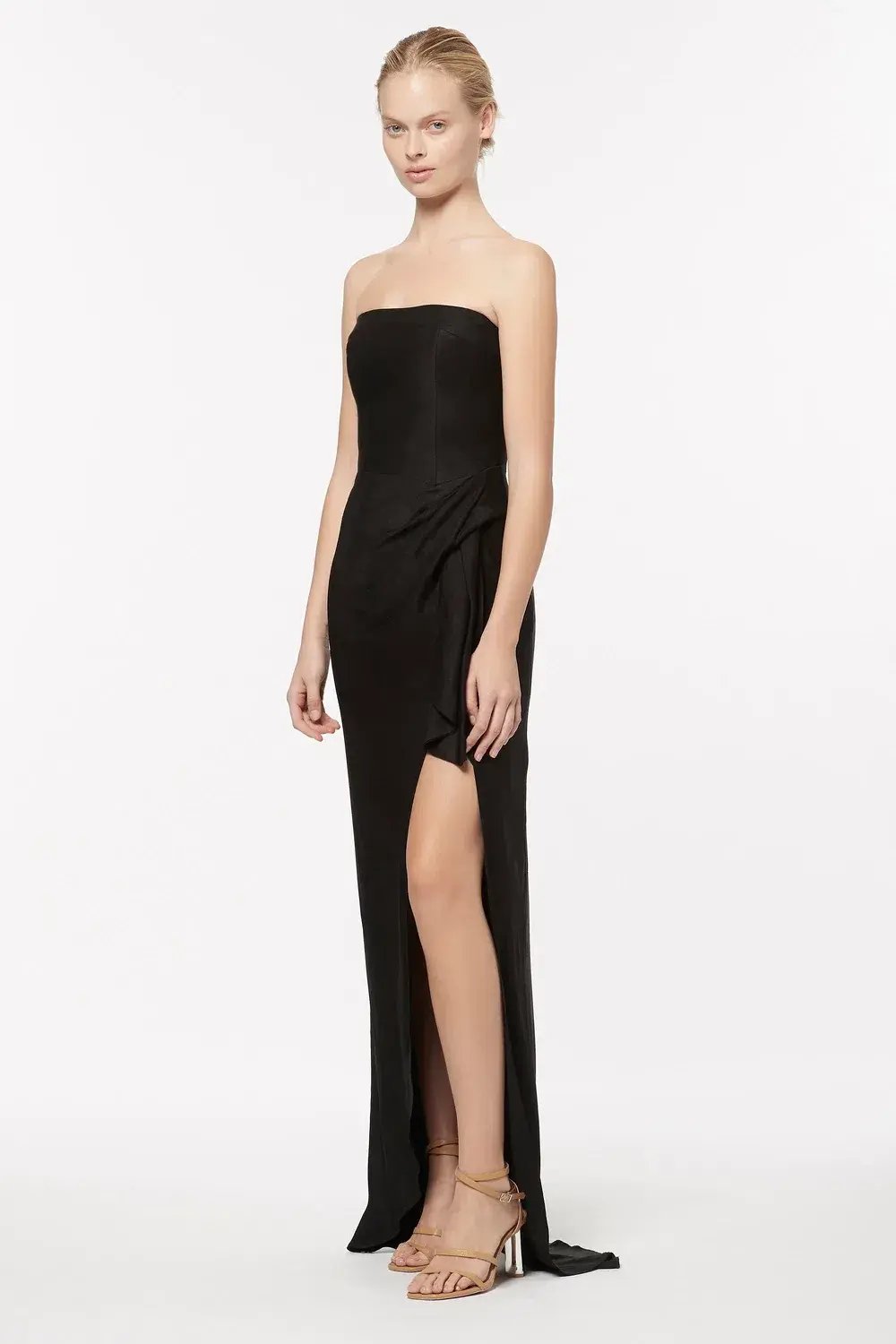 Manning Cartell Asymmetrical Games Strapless Gown Black Size 6 photo 3