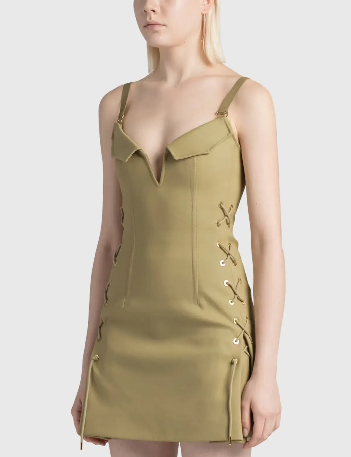 Dion Lee Laced Bonded Mini Dress Brown Size M / Size  AU 10 photo 2